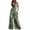 Green, variant on HUPOM Palazzo Pants For Women Pants For Women In Clothing Pinstripe Mid Waist Rise Full Flare-Leg S
