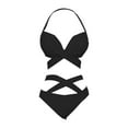thumbnail image 1 of Conjunto de bikini para mujer, traje de baño femenino para fiestas en clubes, vacaciones, piscinas y spas. Negro, 1 of 9