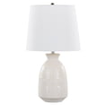 thumbnail image 3 of JERFIT Set of 2 Modern Ceramic Table Lamps with Linen Shade, Off-White Textured Base and Polished Nickel Accent for Bedroom, Living Room, or Office, 3 of 5