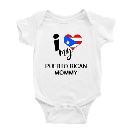 

I Heart My Puerto Rican Mommy Puerto Rico Love Flag Baby One-Pieces Baby Bodysuit (White 3-6 Months)