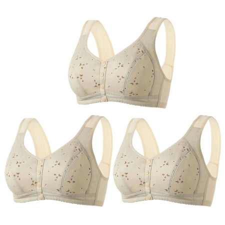 Comfortable Bras Women Seamless Bra Feature V-Neck Nursing Bra Style W-674 Khaki 4XL