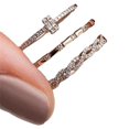 thumbnail image 3 of Conjunto de tres piezas de anillo de diamantes y circonitas con forma de cruz creativo de moda europea y americana, 3 of 3