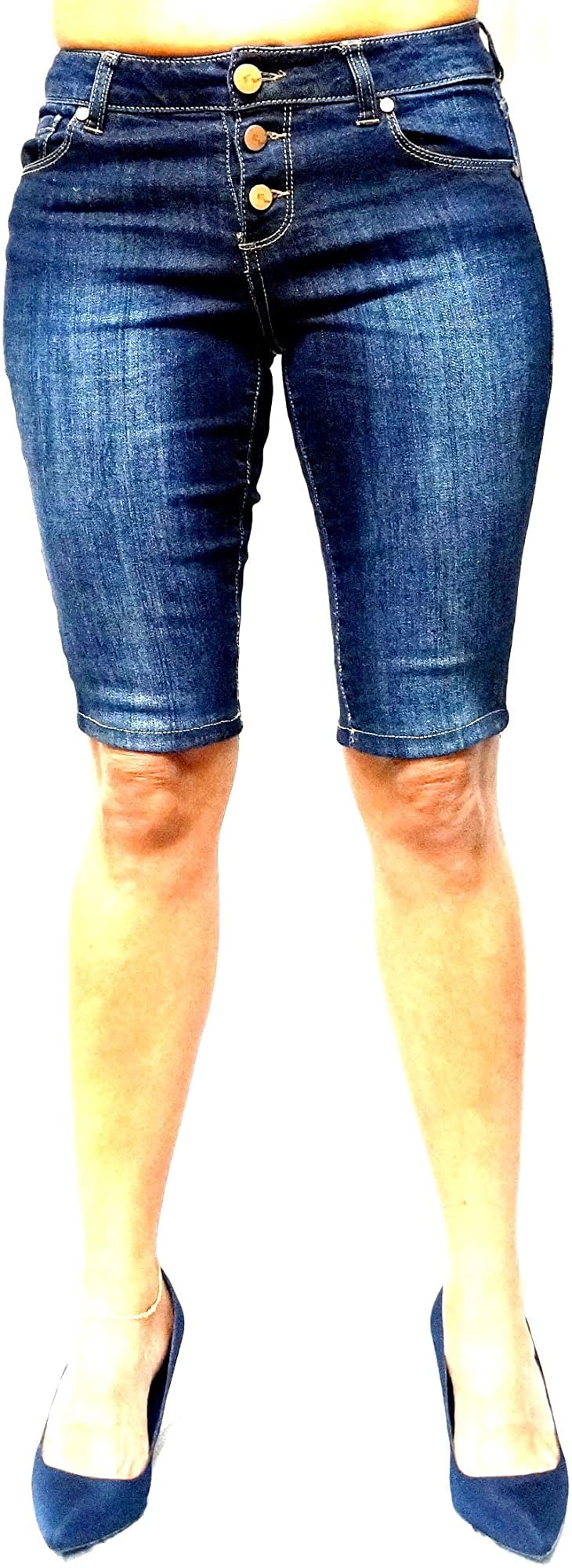 Mudd / 1822 Denim Juniors Womens Blue Denim Jeans Skinny Ripped Distressed  Bermuda Shorts | Walmart Canada