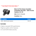 thumbnail image 2 of Mass Air Flow Sensor Assembly - Compatible with 2003 - 2006 Porsche Cayenne 4.5L V8 2004 2005, 2 of 2
