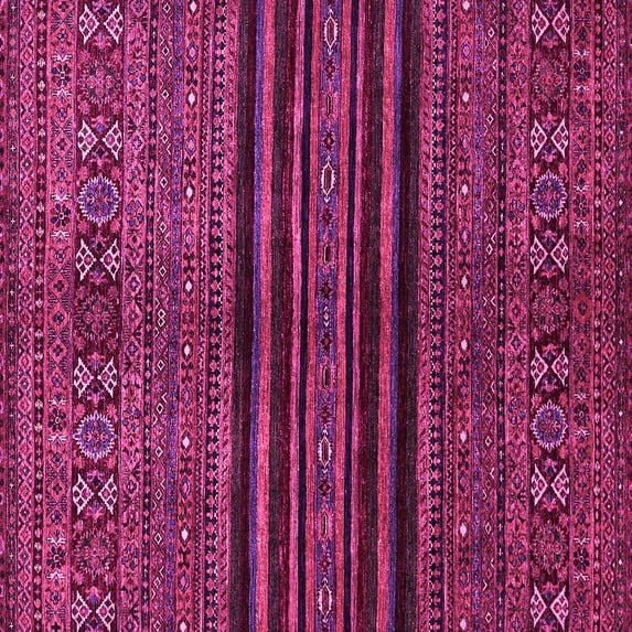 Ahgly Company Indoor Square Abstract Pink Modern Area Rugs, 6' Square