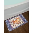 thumbnail image 2 of Animal Bath Mat, Cats Themed Artistic Collection Framework Floral Ornaments Tribal Stripe Pattern, Non-Slip Plush Mat Bathroom Kitchen Laundry Room Decor, 29.5 X 17.5 Inches, Multicolor, Ambesonne, 2 of 2