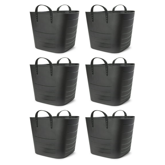 Life Story Tub Basket 25L Plastic Storage Tote Bin with Handles (6 Pack)