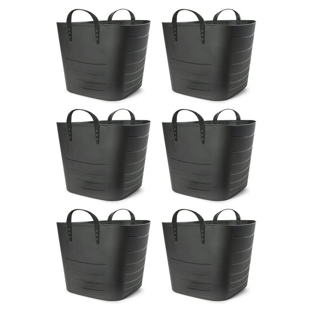 Life Story Tub Basket 25L Plastic Storage Tote Bin with Handles (6 Pack)