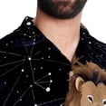 thumbnail image 5 of Leo Constellation Men's Short Sleeve Hawaiian Print Button Down Beach Shirt, 5 of 6