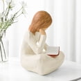 thumbnail image 4 of Reading Thinker Figurine - Book Lover Gift, Home Office Decor, Intellectual Sculpture for Women, Graduation, Birthday​​, 4 of 8