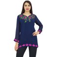 thumbnail image 4 of Phagun Women's Elegant Short Tunic Navy Blue Kurti Chic Casual Georgette Top-14, 4 of 8