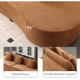 thumbnail image 3 of Tabaray  130" Modular Sectional Sofa Couch, Minimalist Modern Curved Sofa Couch w 3 Pillows, 2 Piece Free Combination, Terry Cloth Fabric Sofa Couch for Living Room Furniture, Salon, Hotel (Brown), 3 of 8