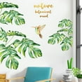 thumbnail image 4 of Calcomanías de pared de plantas tropicales, hojas y pájaros, pelar y pegar, pegatinas de pared de hojas de flores florales grandes, 4 of 6