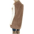 thumbnail image 5 of BLTIBY Womens Sleeveless Sherpa Vest with Pockets Winter Solid Colour Long Open Front Fleece Cardigan Sweater Fuzzy Jacket Coat Khaki L, 5 of 7