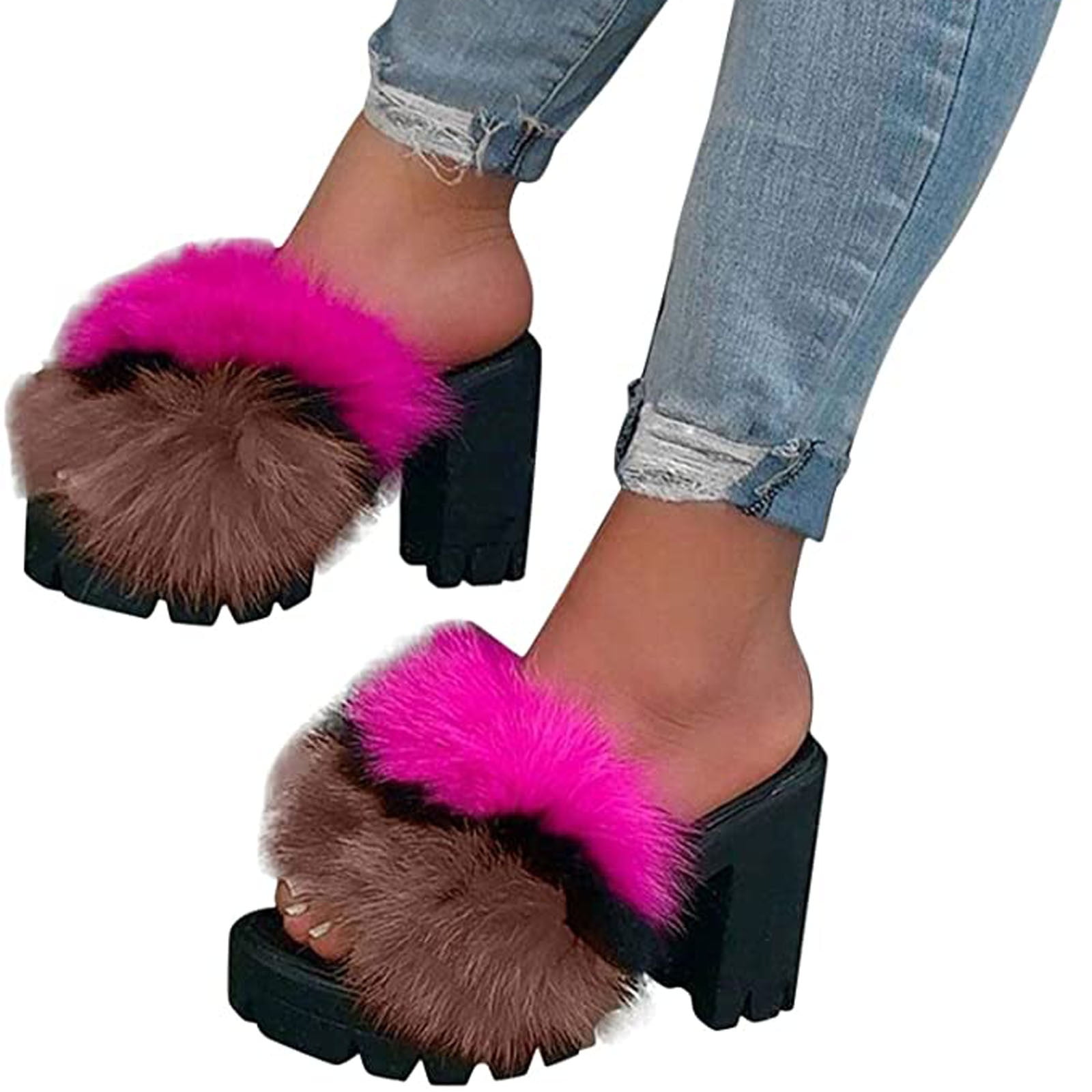 Mchoice Chunky High Heels Slide Sandals 