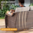thumbnail image 3 of PARKWELL 5 Pieces Outdoor Patio Furniture Set,Luxury 6" Thick Conversation Set with Swivel Glider Chairs,All-Weather Seating Furniture Set for Backyard Deck, Brown/Beige, 3 of 17