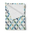 thumbnail image 2 of Geometric Circle Soft Flannel Fleece Blanket, Pastel Color Effects Oval Point Old Linked Stripes Contrast New Band, Cozy Plush for Indoor and Outdoor Use, 50" x 70", Pale Blue Green, by Ambesonne, 2 of 5