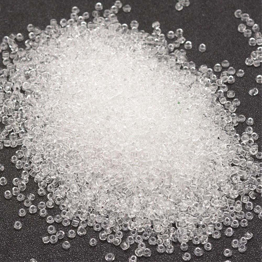 1pound 8/0 Glass Seed Beads Grade A Round Transparent Colours Clear 2.8~3.2mm Hole: 1.0mm about 15000pcs/pound