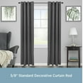 thumbnail image 2 of Kenney Newbury Black Steel Adjustable Curtain Rod 28-48" with 5/8" Diameter, 2 of 5