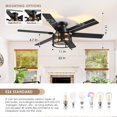 thumbnail image 3 of Ventilador de techo Hounberi 48 Black Farmhouse con luz y control remoto, 3 of 9