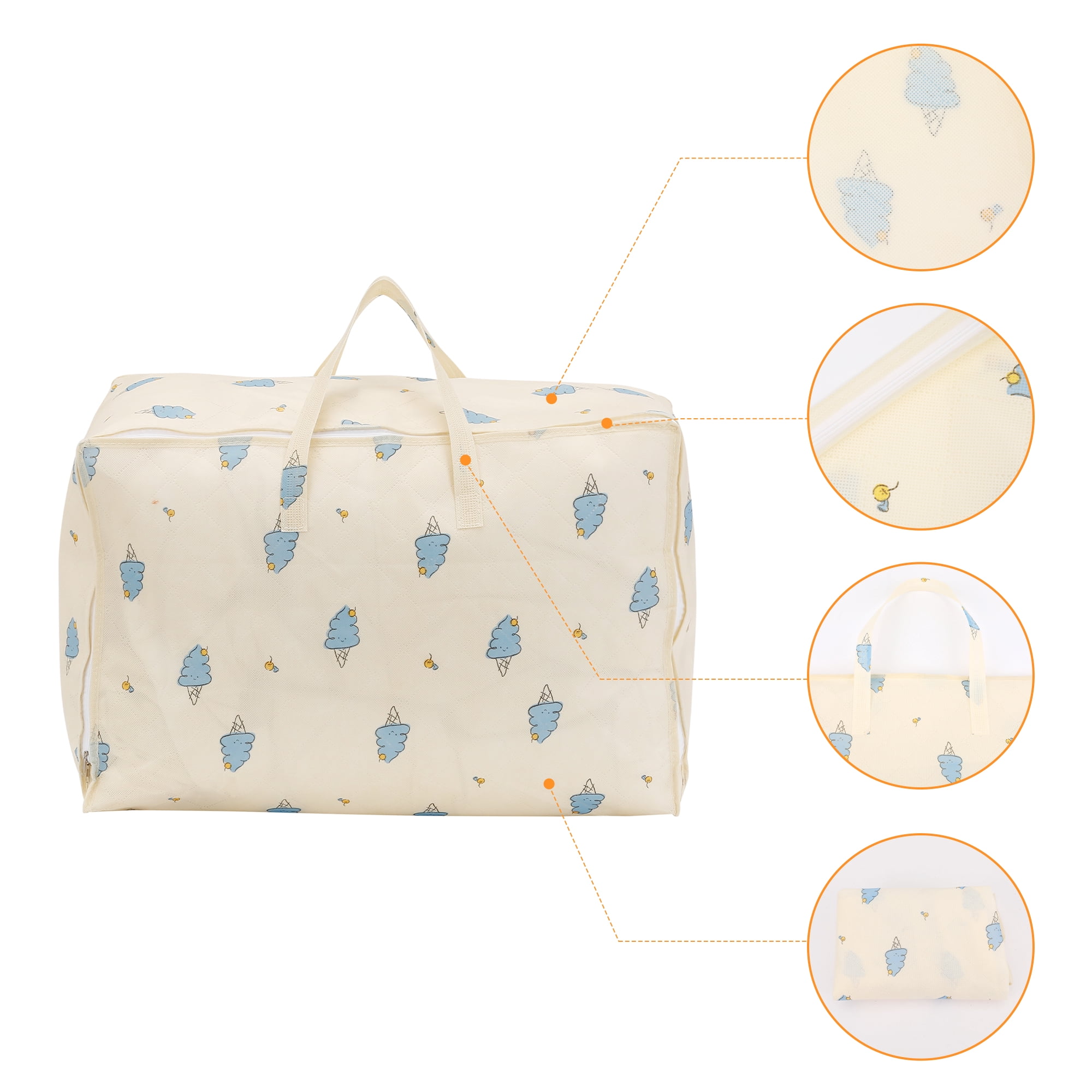 Unique Bargains 1 Pack Clothes Storage Bags Moving Bags Beige 23.5*12*15.5in