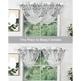 thumbnail image 5 of Waterfall Valances for Windows, Black White Kitchen Sheer Valance Curtains, Cartoon Farmhouse Retro Rod Pocket Elegant Swag Valances for Living Room Bedroom, 47.2"x38.5", 3 Panel, 5 of 8