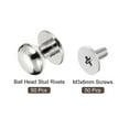 thumbnail image 3 of 9mm Ball Head Stud Rivets Screw Back, 50Pack Round Head Button Nipple Rivet, Silver Tone, 3 of 6