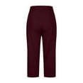 thumbnail image 6 of Women's Summer High Waisted Solid Color Capris Matching Slim Fitting Yoga Gym Pants Capris Pants, 6 of 8