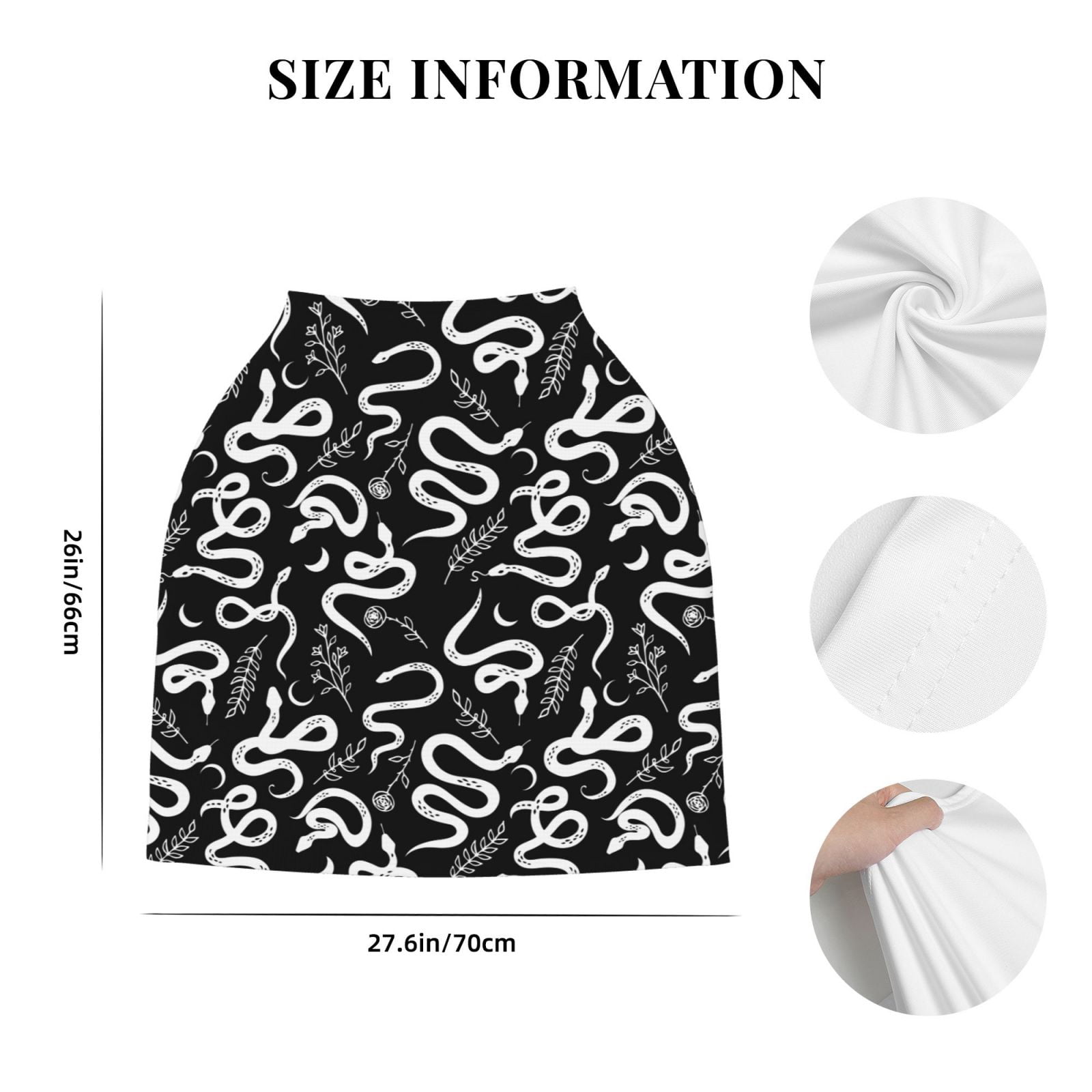 Fotbe Hand Drawn Snake Pattern Car Seat Covers for Babies, Nursing Breastfeeding Cover Infant Carseat Canopy, Soft Stretchy Carrier Cover