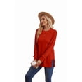 thumbnail image 3 of Ronuti Sweatshirt for Women Side Split Fall Fashion Long Sleeve Shirts Crewneck Tunic Tops, 3 of 8