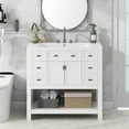 thumbnail image 2 of 36 inch Bathroom Vanity with Sink, Bathroom Vanities with Storage Cabinet and 6 Drawers, Built-in Solft Closing Door, Freestanding Bathroom Sink Cabinet, Bathroom Vanity Cabinet for Bathroom, White, 2 of 8