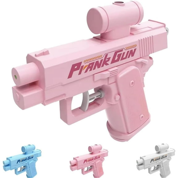 Pistola de agua Easybos Prank, juguete bidireccional para remojo automático, rosa