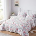 thumbnail image 5 of SunStyle Home Colchas florales tamaño Queen suave y duradera colcha acolchada ligera de verano reversible con estampado bohemio, juego de cama con fundas de almohada para todas las estaciones, 3 pieza, 5 of 5