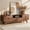 Brown, variant on 62" Medium Wood TV Stand in Engineered Wood with 3 Drawers for TVs up to 65"