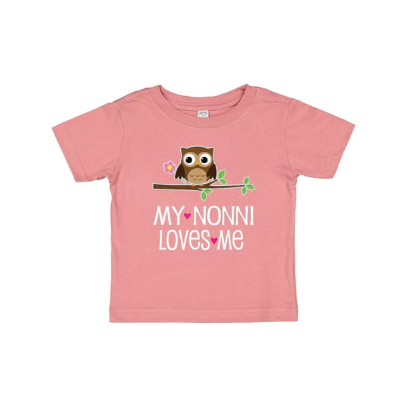 Inktastic My Nonni Loves Me Grandchild Owl Girls Baby T-Shirt