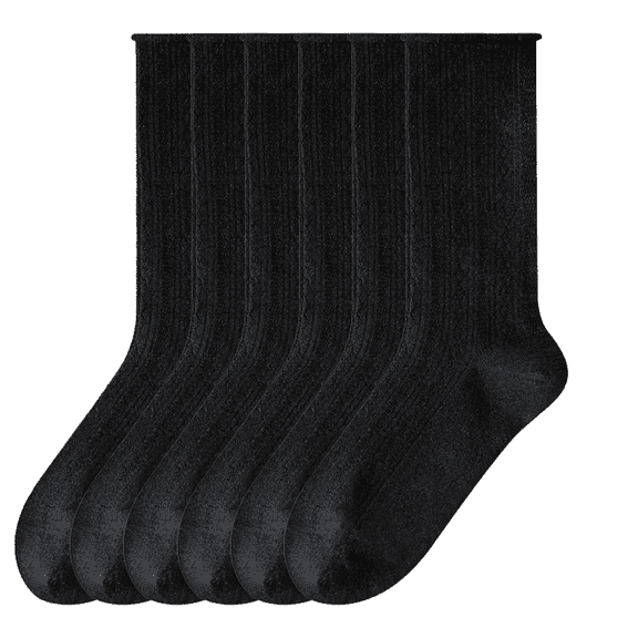 Sookeceks 6 Pairs Summer Cotton Crew Socks for Women, Soft Womens Trouser Socks for Casual Dress Size 5-9