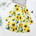 thumbnail image 2 of Dresses For Girls Floral Sunlowers Long Sleeves Beach Princess Clothes Girls Boho Dresses,Size 6 Years-7 Years, 2 of 9