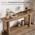 thumbnail image 6 of 63-Inch Farmhouse Console Table, Narrow Long 2-Tier Storage Sofa Table Behind Couch For Hallway, Entrance & Living Room (Brown), 6 of 10