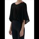 thumbnail image 2 of Camisa de Cuello Redondo Sin Espalda para Mujer, Blusa de Media con Protección Solar, Blusa Informal Holgada de Verano para Hacer Ejercicio y Vacaciones Negro M, 2 of 7