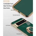 thumbnail image 2 of Compatible with Google Pixel 7 Pro Case Ring Holder Magnet Green, Google Pixel 7 Pro Phone Case Silicone Shockproof Plate Luxury Slim Cover (Dark Green), 2 of 7