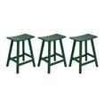 thumbnail image 3 of WestinTrends Malibu HDPE Outdoor Patio 24" Counter Stool Saddle Seat (Set of 3), Dark Green, 3 of 12