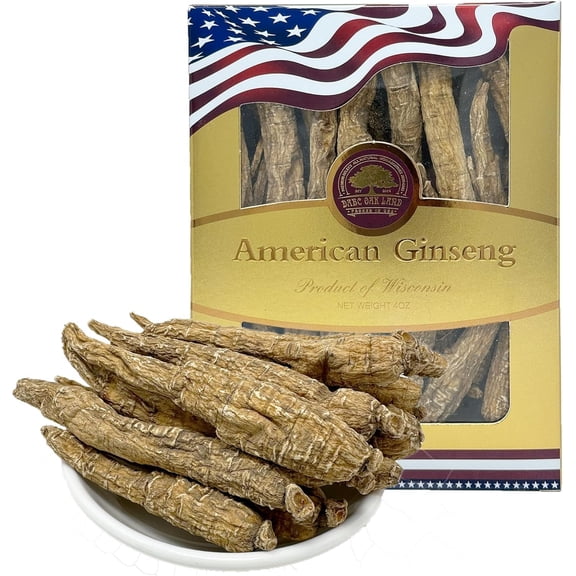 Wisconsin American Ginseng, American Wisconsin Ginsengss Slices RootEnergy for Men & Women Ginseng in Soup, Tea 4 Ounce Box of 1 Medium Long-Branch