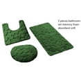 thumbnail image 2 of HUNTER 3-Piece Rock Memory Foam Bathroom Mat Set, Flannel Embossed Rug 19"x 30", Contour Mat 19"x19", and Toilet Lid Cover 19"x19" with Non-Skid Rubber Back, 2 of 5