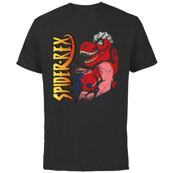 Marvel Spider-Man Spider-Rex Comic Style - Short Sleeve Cotton T-Shirt for Adults - Customized-Black
