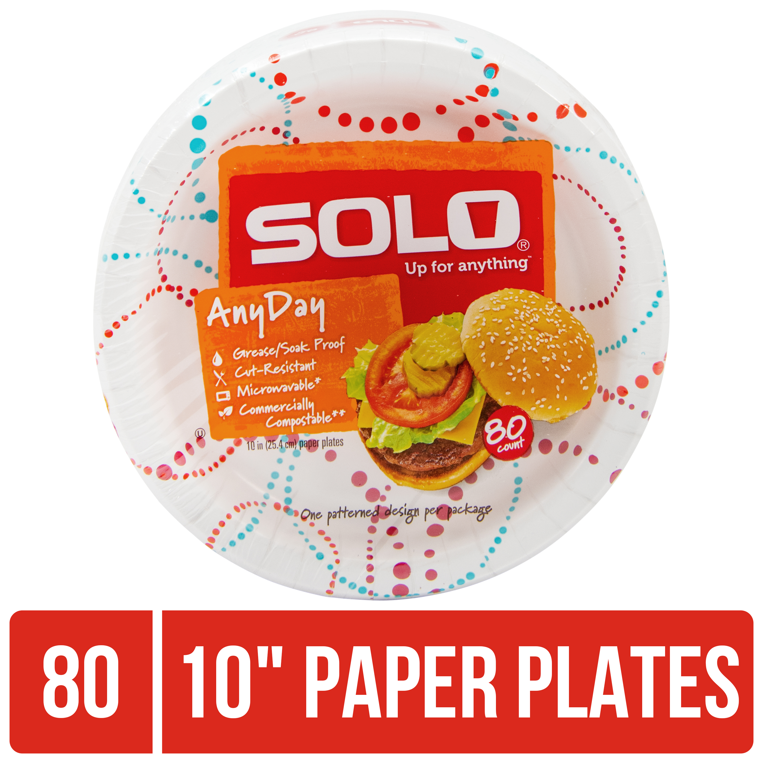 Solo 10 inch Paper Plate 80 Count