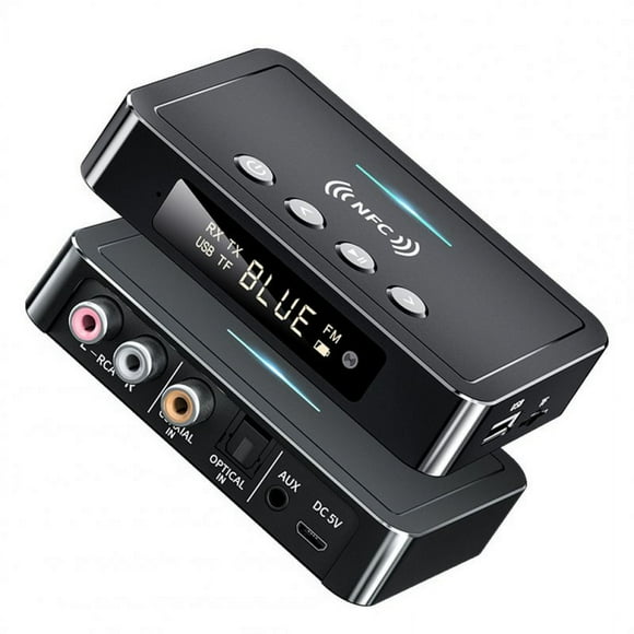 Émetteur Audio Sans Fil Affichage Numérique LED Adaptateur de Connexion aux Rca Spdif Émetteur Fm Noir