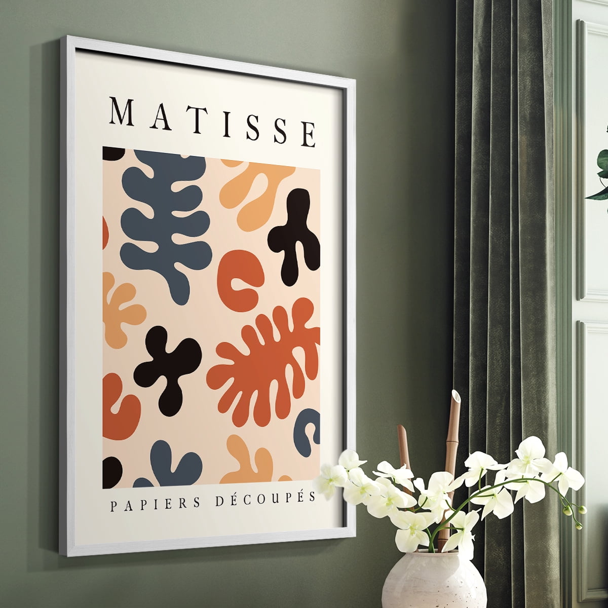 Matisse CDVI in White Solid Wood Framed Print No Nail Hanging