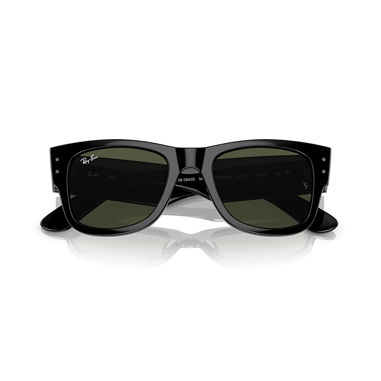 Ray-Ban New Wayfarer Sunglasses Black/Crystal Green at CareOfCarl.com