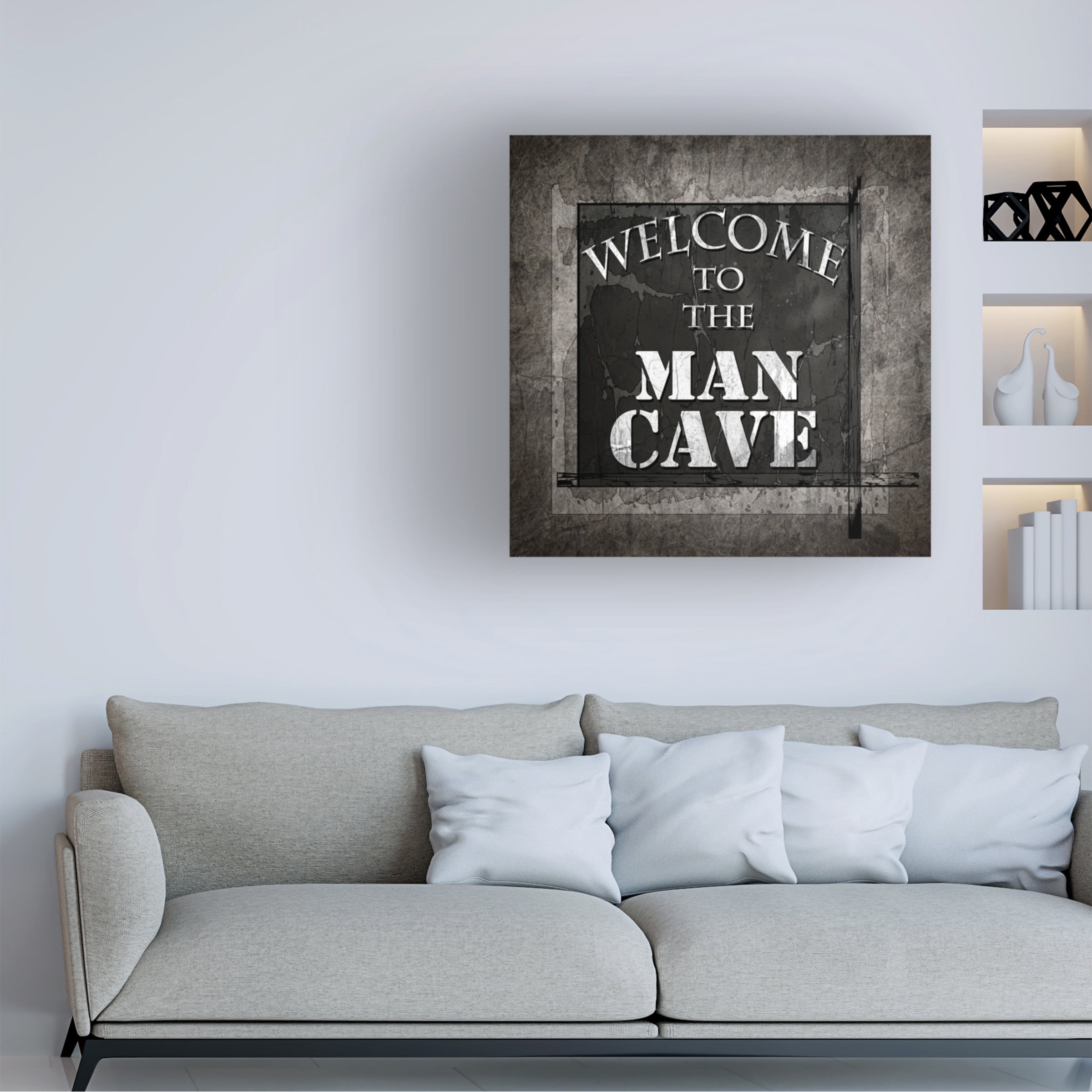 LightBoxJournal 'Welcome To Man Cave Warning' Canvas Art