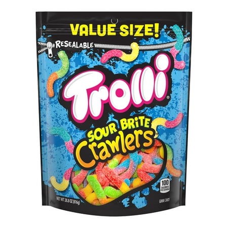 - (2 Pack) Trolli, Halloween Candy, Sour Brite Crawlers Gummy Candy, 28.8 Oz